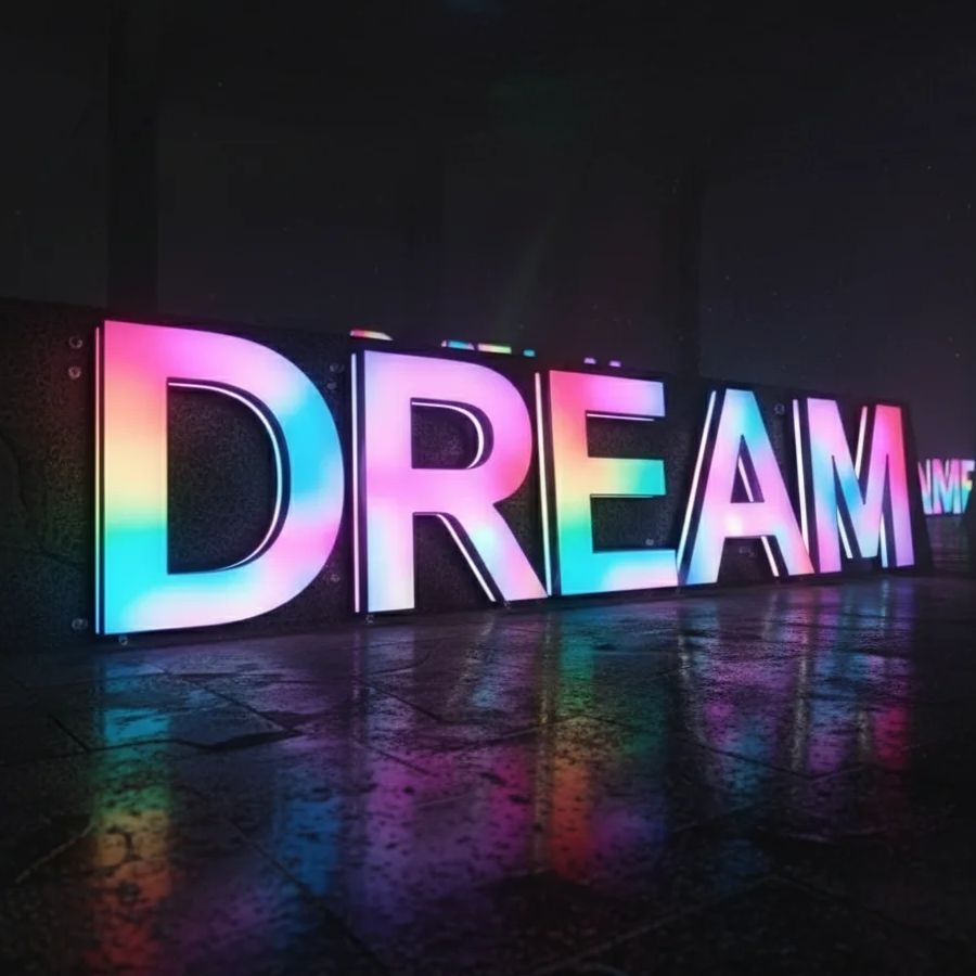 Lighting Decor Company - Papan Tanda LED Logam RGB Kustom,