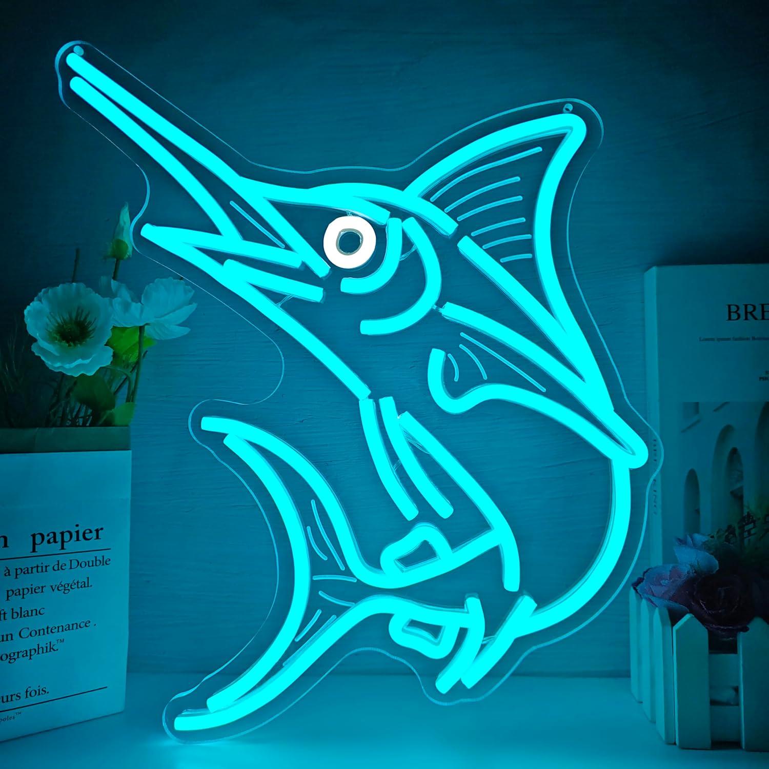 Lampu Neon Ikan Marlin Bertema - Led Lighting Wall Decor ulasan dan harga