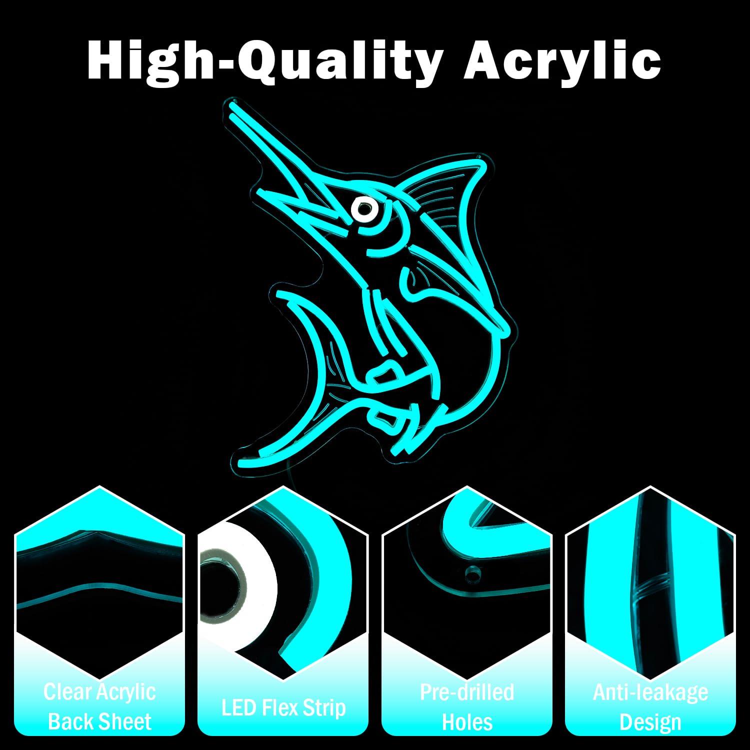 Lampu Neon Ikan Marlin Bertema - Led Lighting Wall Decor ulasan dan harga