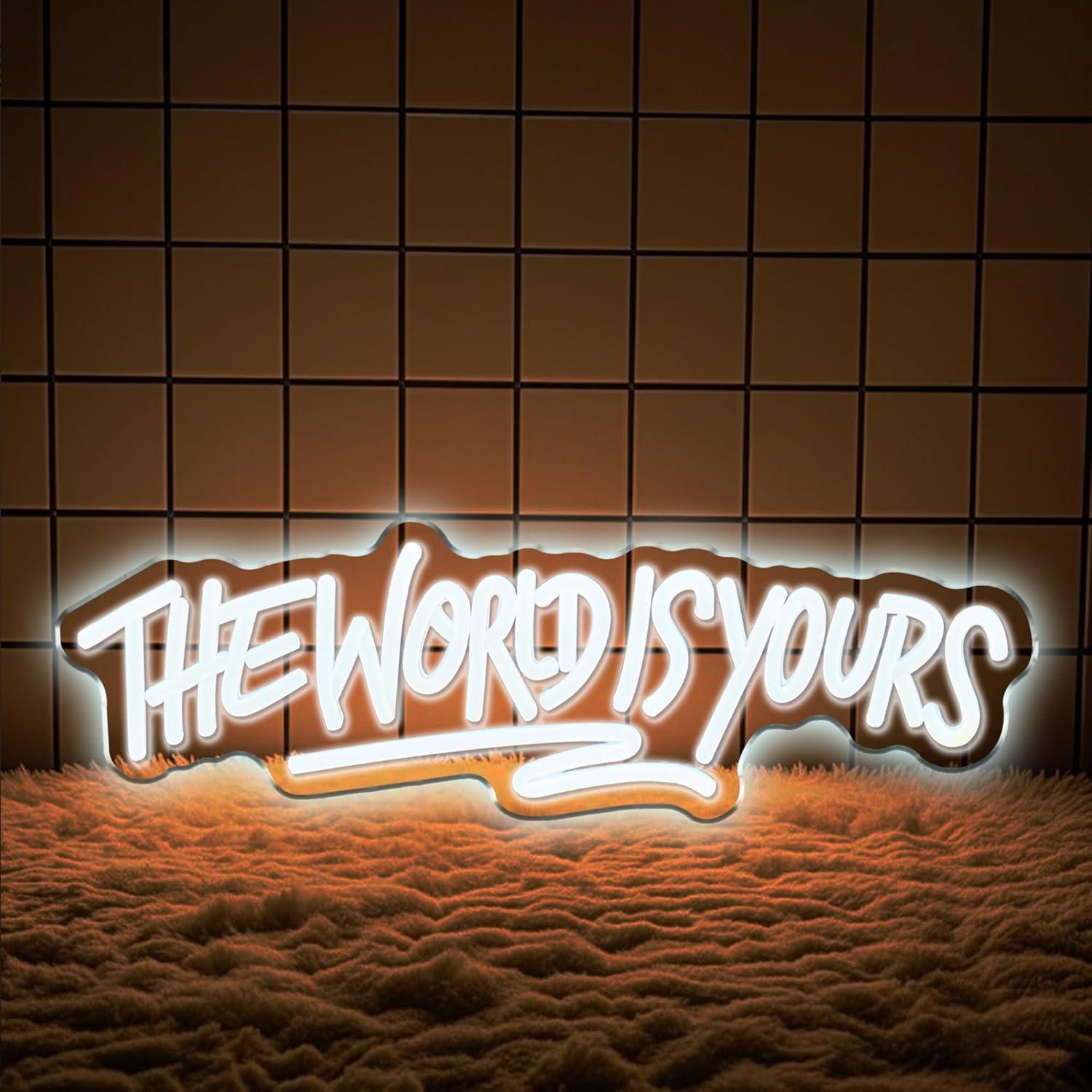 Lampu LED Neon Sign The World  - Led Lighting Wall Decor ulasan dan harga